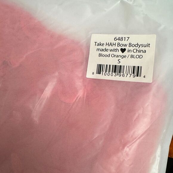 Free People HAH Take HAH Bow Bodysuit Red - Picture 9 of 9